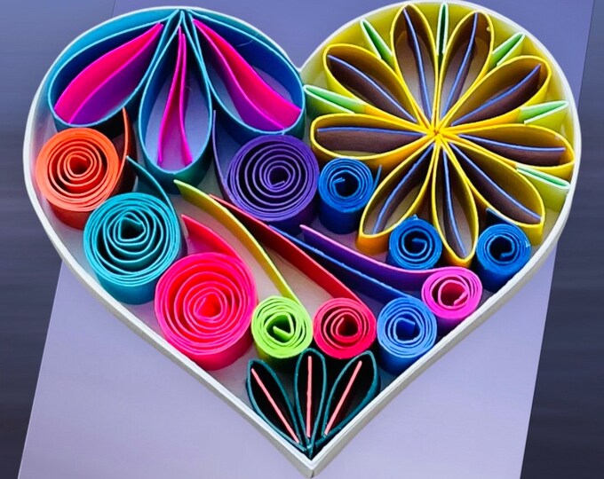 Keepsake Mini Quilled Heart Paper Quilling Sentimental Etsy