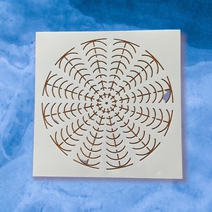 12 section "Cone Flower" dot art stencil, 10"x10" reusable, flexible 3D  mandala dot design stencil
