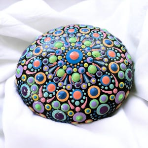 Mandala Dot Art Stone: Hand-Painted Home Accent