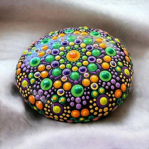 Mandala Dot Art Stone: Hand-Painted Home Accent