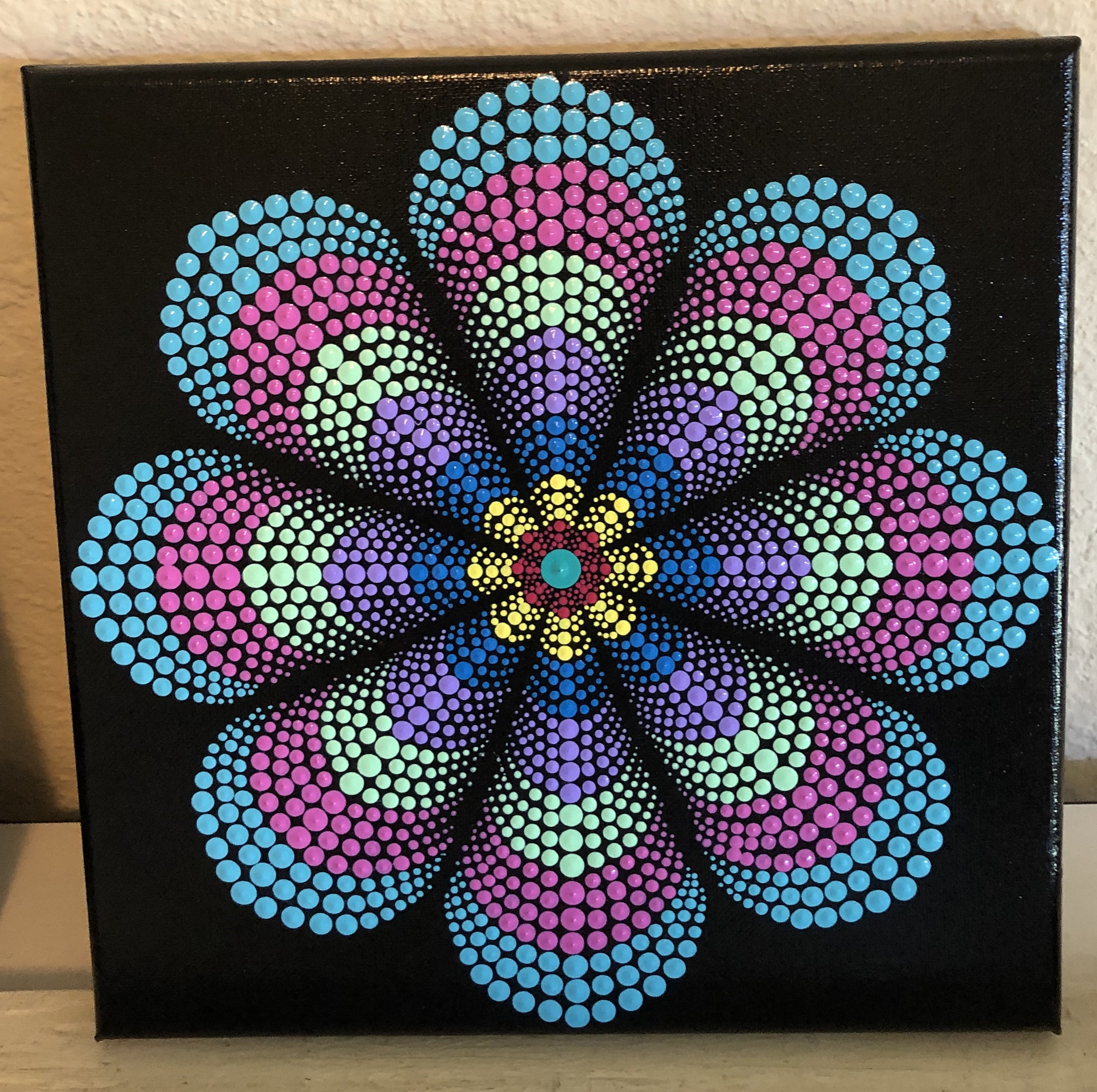 Eight Section Mandala Dot Art Stencil, 10x10 Reusable, Flexible 3D
