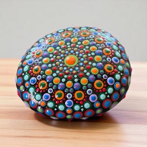 Mandala Dot Art Rock: Hand-Painted Stone Decor