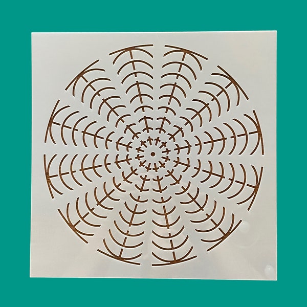 12 section 3D Cone Flower Mandala dot art stencil, 10"x10" reusable, flexible design stencil , optical illusion stencil, Crafters /Artist