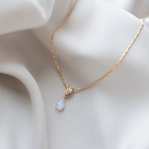 Moonstone Necklace Gold • 18k Gold Vermeil • MOONSTONE