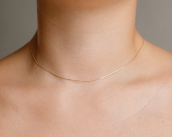 Sierlijke ketting 0,6 mm • 14K goud gevuld • DAINTY