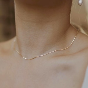 Collar muy fino oro vermeil 18K • Minimalista • cadena fina de oro para mujer • PALOMA