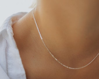 Dainty silver chain • 925 sterling silver • fine silver chain