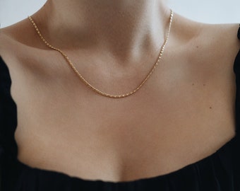 Halskette Gold • Eisenbahn Gliederkette 16 Karat hochwertige Vergoldung