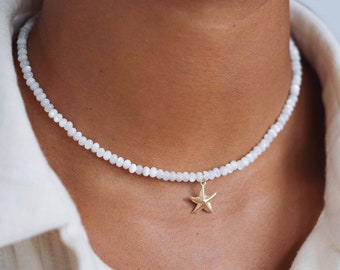 Choker necklace gold with starfish pendant • MERLIAH