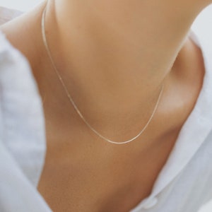 Very fine necklace 925 silver • Beading Chain • Minimalist