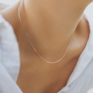 Collier très fin Argent 925 Chaîne perlée Minimaliste image 1