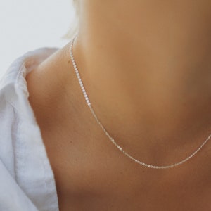 Dainty silver chain 925 sterling silver fine silver chain image 1