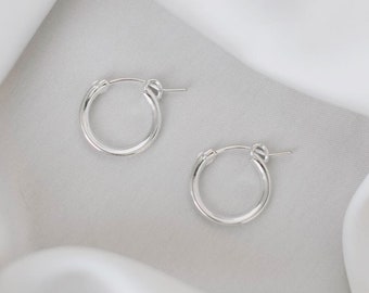 Classic hoop earrings • 925 silver • 15 mm