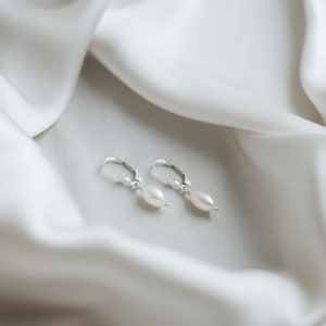 Pearl earrings hanging silver • 925 sterling silver