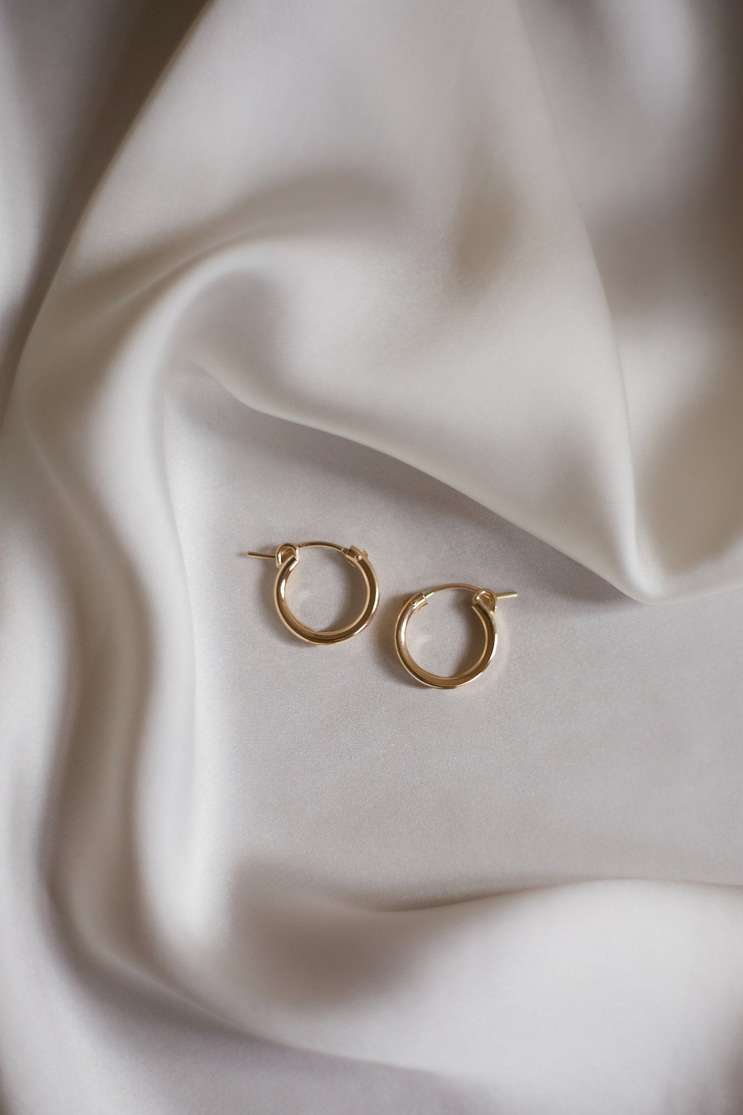 Orecchini A Cerchio Doppi 14k Oro Placcato – Minimalisti, Ipoallergenici, Regalo Per Donne, 28.5 Mm