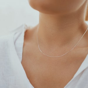 Collier très fin Argent 925 Chaîne perlée Minimaliste image 3