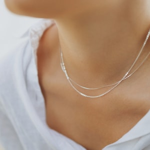 Very fine necklace 925 silver Beading Chain Minimalist image 7