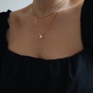 Sehr feine Halskette 14 Karat Gold Filled Beading Chain Minimalistisch feine Goldkette Damen Bild 5