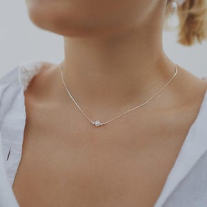 Colar delicado de prata com pérolas • Colar com pérola de água doce • Prata 925 • Minimalista • DAINTY ESTELLE