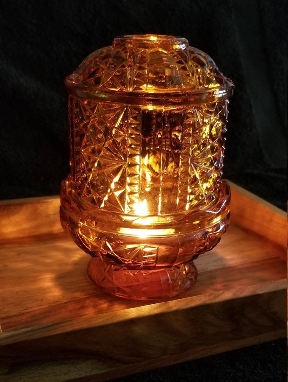 Amber glass fairy lamp outlet