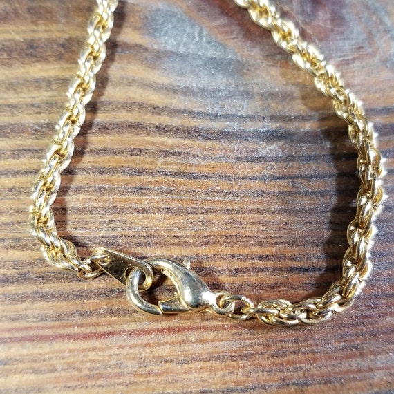 Beautiful Vintage 30" Gold Tone Rope Necklace wit… - image 8