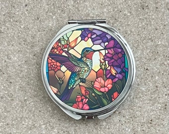 Hummingbird Compact Mirror / Purse Mirror / Bridesmaid Gift / Hummingbird Mirror