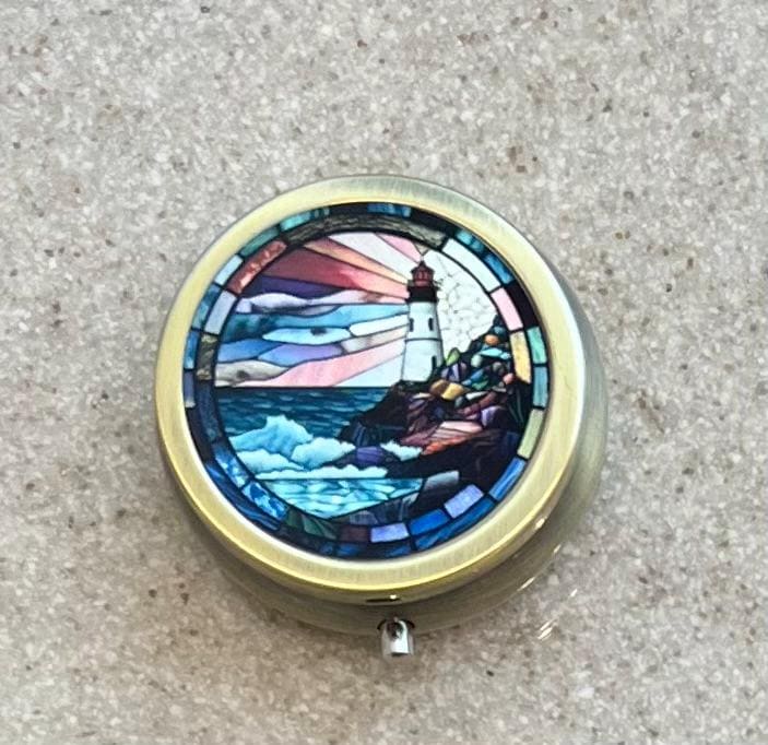Lighthouse Pill Box Case | Trinket Box | Seaside Pill Box