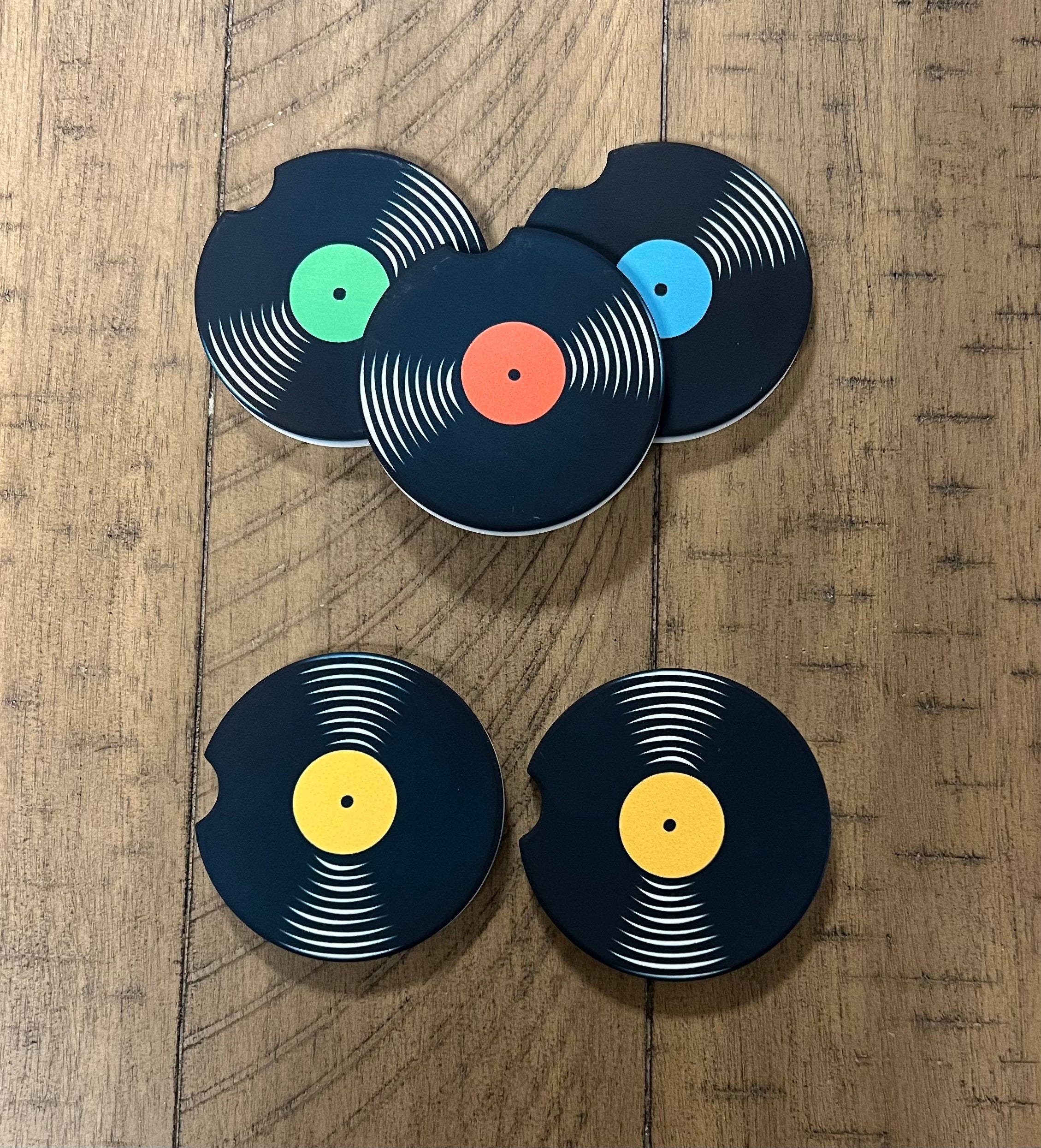 Gold Vinyl Record Coasters (Set of 4) for Sale by ColSmokie