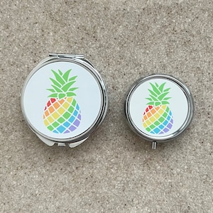 Rainbow Pineapple Pill Box Case | Trinket Box | Humorous Gift