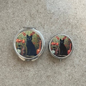 Black Cat Pill Box Case | Trinket Box