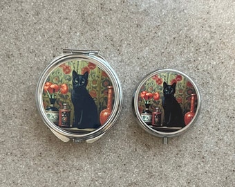 Black Cat Pill Box Case | Trinket Box