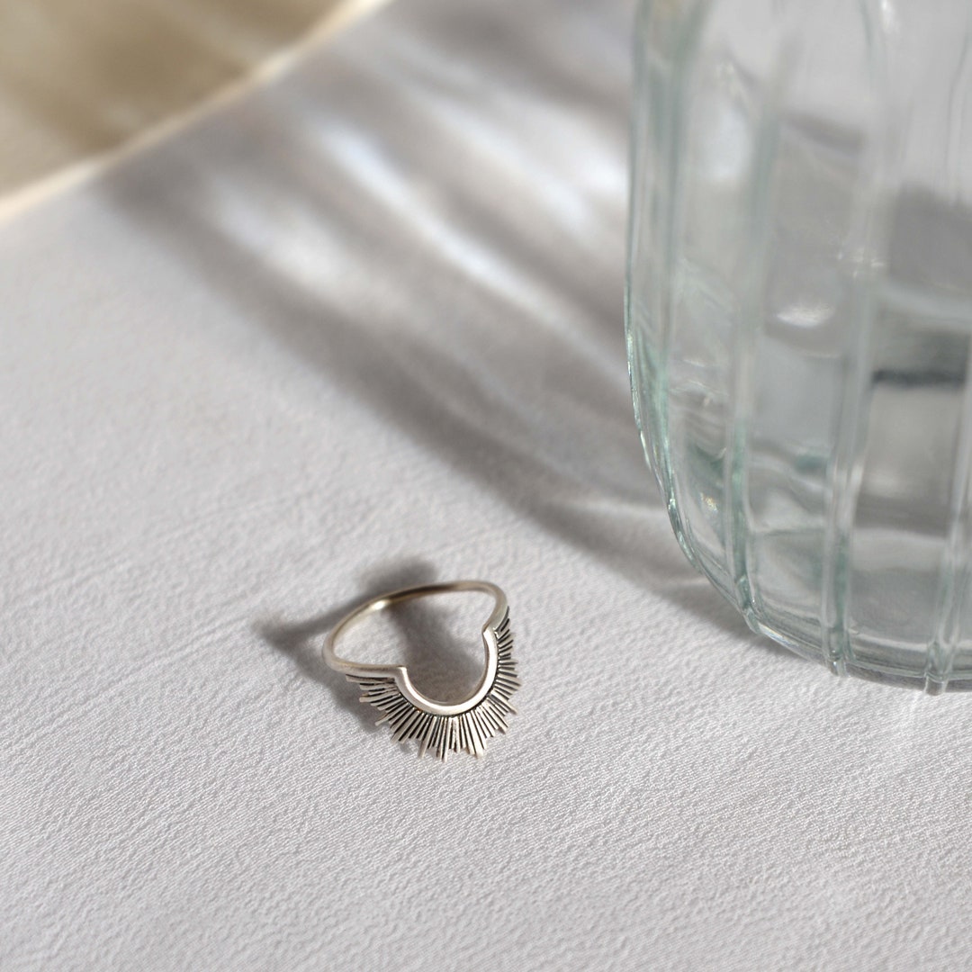 Sunset Oxidised Silver Ring| Reclaimed Silver Stackable Ring| Handmade ...