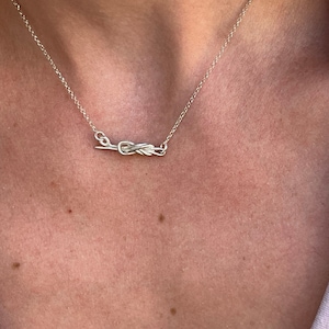 Minimal Silver 925 Eight Knot Necklace| Figure 8 Knot 925 Pendant for Rock Climbing| Gift for Climbers| Sterling Infinity Knot Necklace