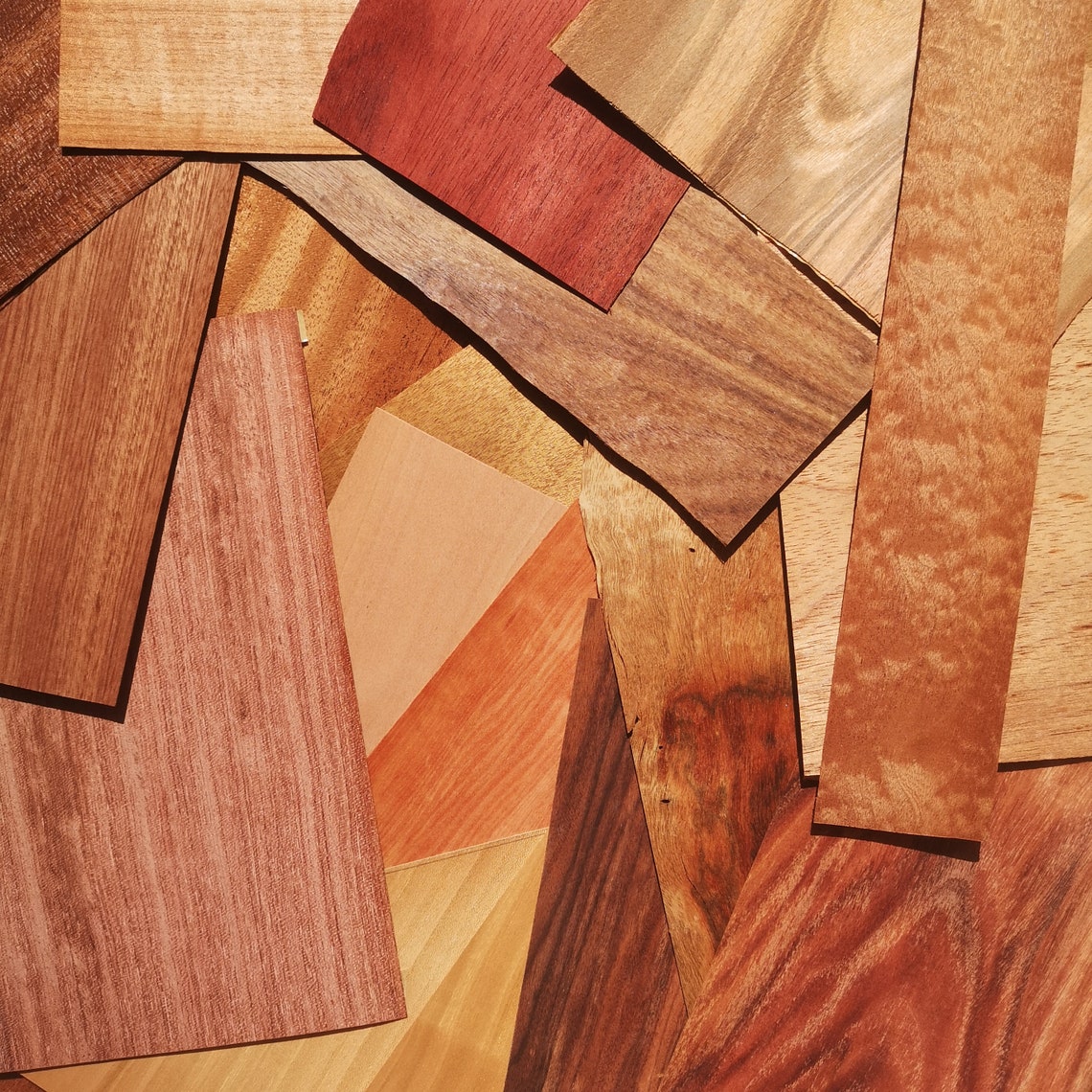 Red wood assorted offcuts redwood veneer sheets set natural Etsy