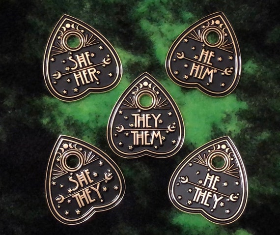 Planchette Pronoun Enamel Pin