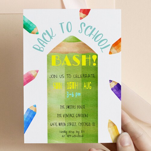 EDITABLE Back to School Party Invitation Printable Digital - Etsy