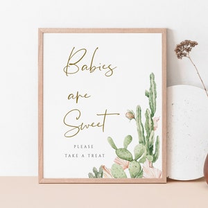 Cactus Babies are Sweet Sign, Please Take a Treat, Fiesta Take a Treat Sign, Desert Baby Shower Sign, Imprimable, Téléchargement instantané 350