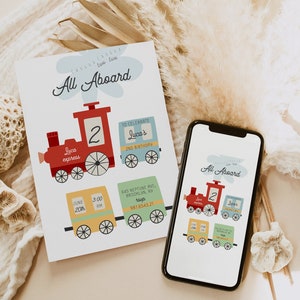 Train Birthday Invitation Editable, Chugga Chugga Two Two 2nd  Birthday Invite, Choo Choo Evite, Gender Neutral Printable Download 143