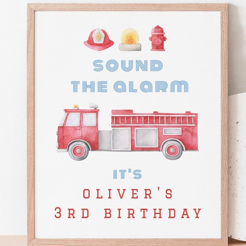 INSTANT DOWNLOAD EDITABLE Fireman Birthday Decoration - Etsy