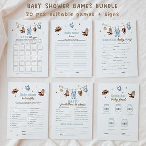 Cowboy Baby Shower Games Bundle: Western Theme (Editable Download 871)