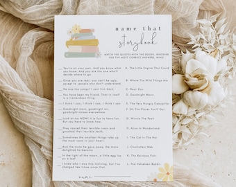 Name That Storybook Game Editable, Book Themed Baby Shower Games, Chapter oh Baby Sprinkle Game, Printable Download 343