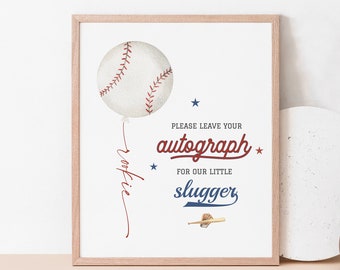 Baseball Leave Autograph Sign Printable, Rookie of the Year Guest Book Sign, Baseball Autograph For the Slugger Poster, Instant Download 445