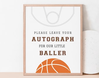 Basketball Autogramm Zeichen druckbare, Little Baller Gästebuch (Digitaler Download 654)