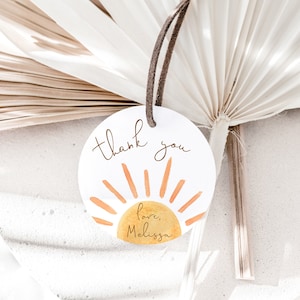 Sun Birthday Round Favor Tags Template, Sunshine Gift Labels 2.5&quot;, 1st Trip around Sun Round Stickers,  Editable, Download 931