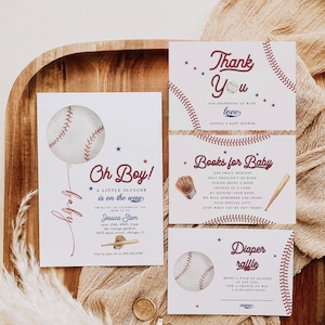 Baseball Baby Shower Invitation Editable, A Little Slugger Is on the Way Invite, Rookie Baby Sprinkle Boy, Printable Template Download 445