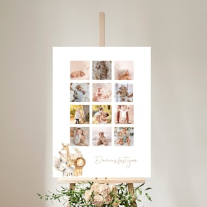 Boho Safari Erstes Jahr Fotocollage, Safari 12 Monate Fotokunst, Muted Wild One Meilensteine, printable Download 757