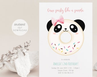 Panda Invitation Etsy