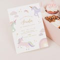 Magical Unicorn Birthday Invitation Template: Pastel Rainbow Party (Editable Digital Download 535) product logo