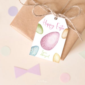 Easter Favor Tags Editable Template, Egg Hunt Gift Labels, Easter Eggs Thank You tags, Pastel Eggs Gift Tags Printable, Instant Download 372