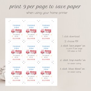 Fire Truck Birthday Favor Tags Editable Template, Fireman Favor Lables ...